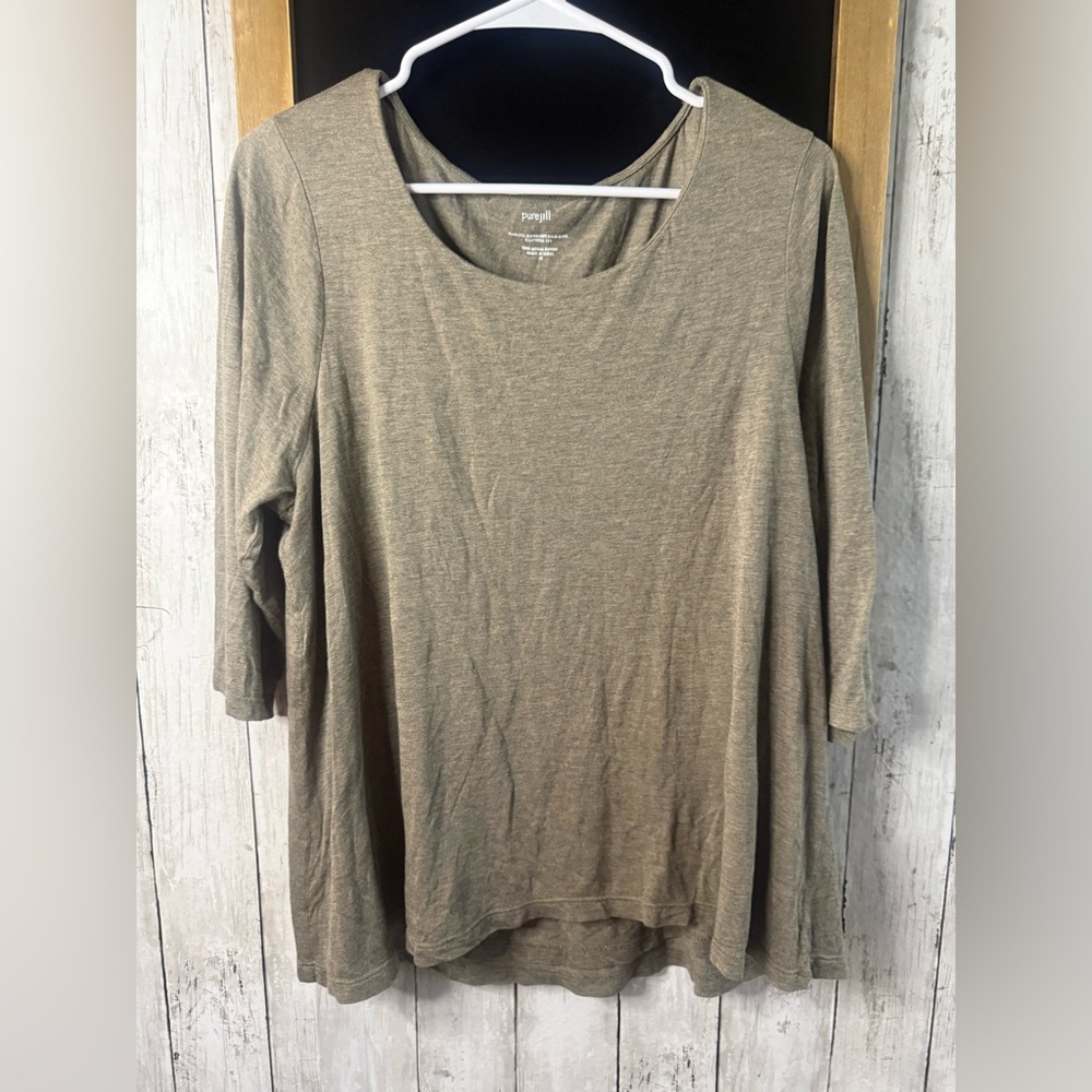 XL Everyday Olive Green Scoop Neck Women's Top